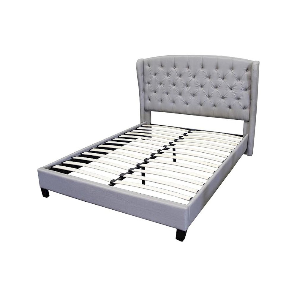 Frances Solid Wood/Fabric Upholstry East King Platform Bed – Grey