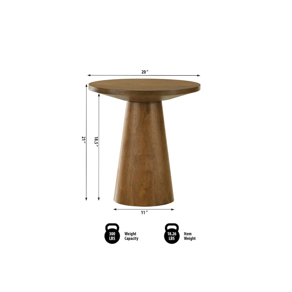 Terra Transitional Round Console Table with Pedestal Base