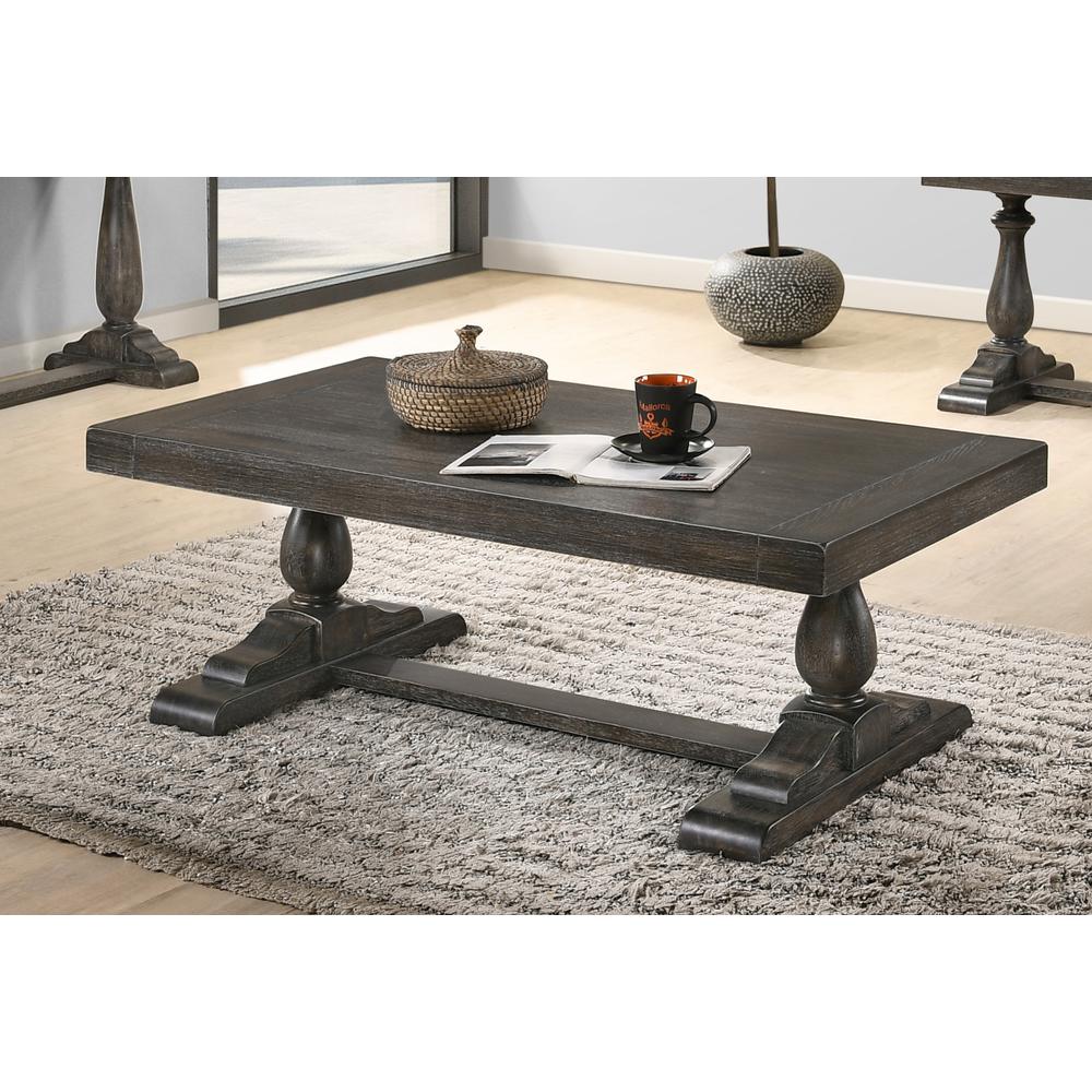 Best Master Furniture Amy 52″ Transitional Wood Coffee Table in Dove Gray