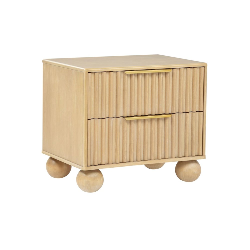 Daplen Scandinavian Modern 2-Drawer Nightstand with Rounded Legs