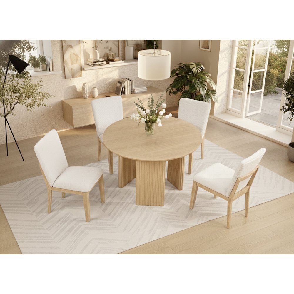 Round Table and 4 Upholstered Chairs