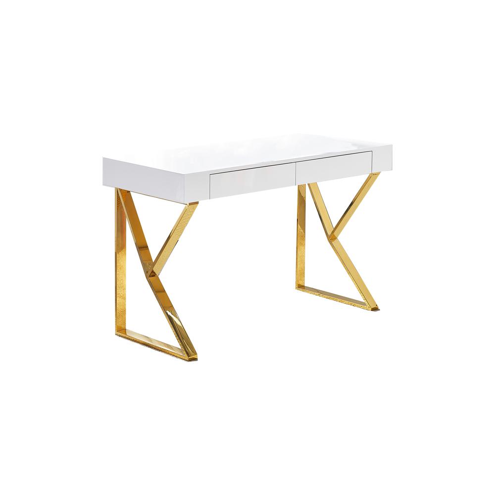 Best Master Furniture Philon 47″ Modern Wood Computer Desk in Gold