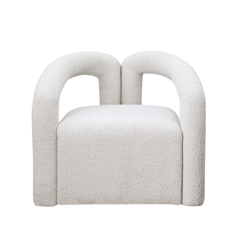 Troilus Cream Boucle Fabric Accent Chair