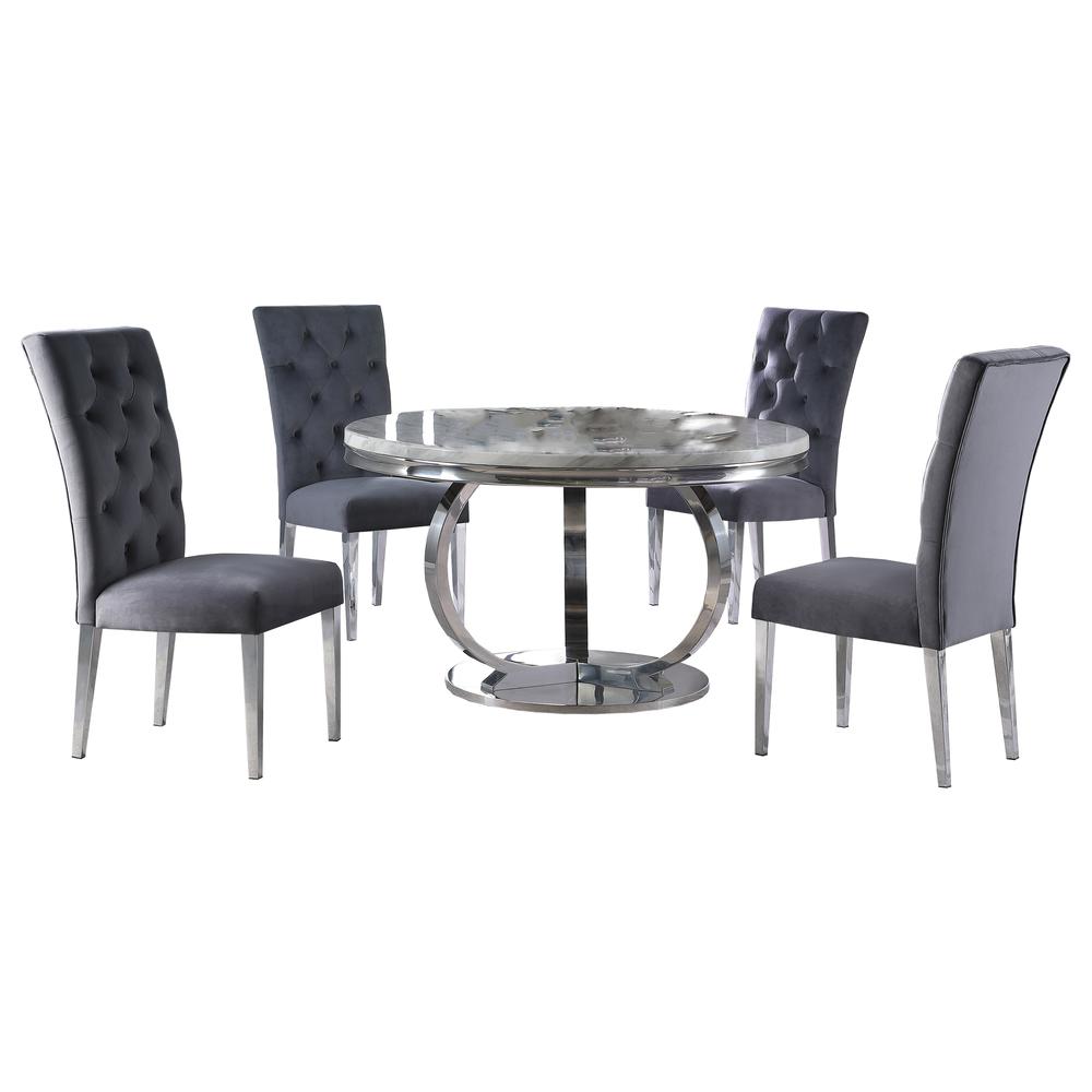 Best Master Furniture Lexington 52″  Round Dining Set in Gray
