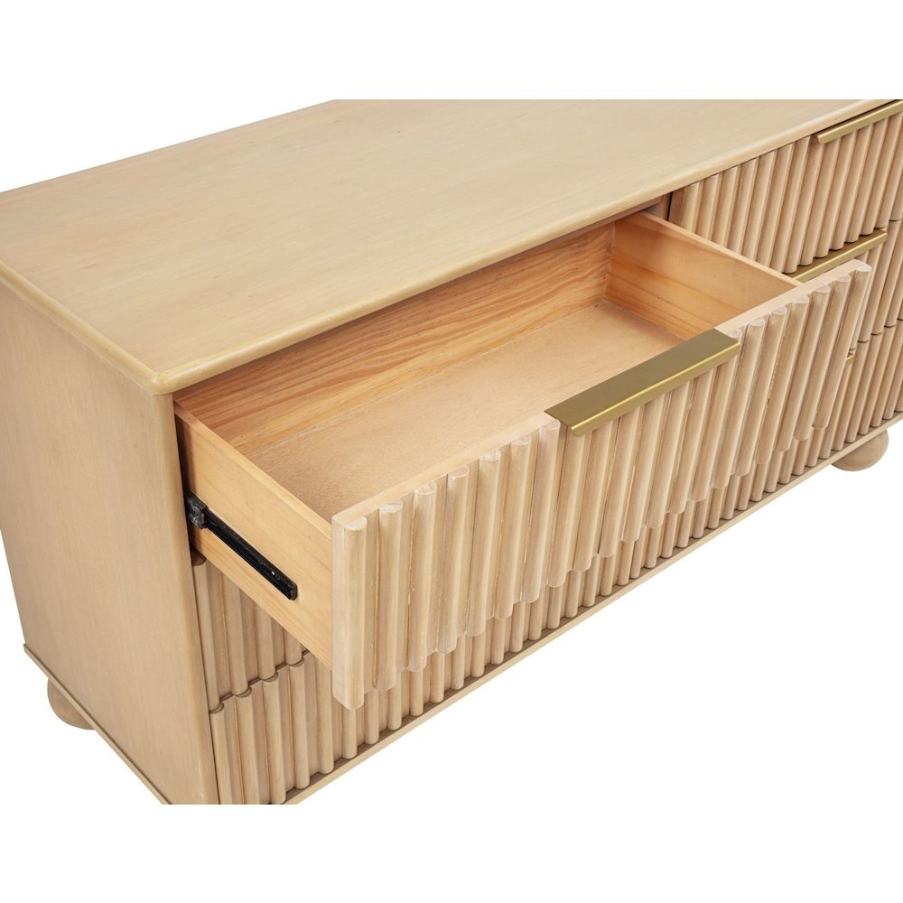 Daplen Scandinavian Modern 6-Drawer Dresser with Rounded Legs