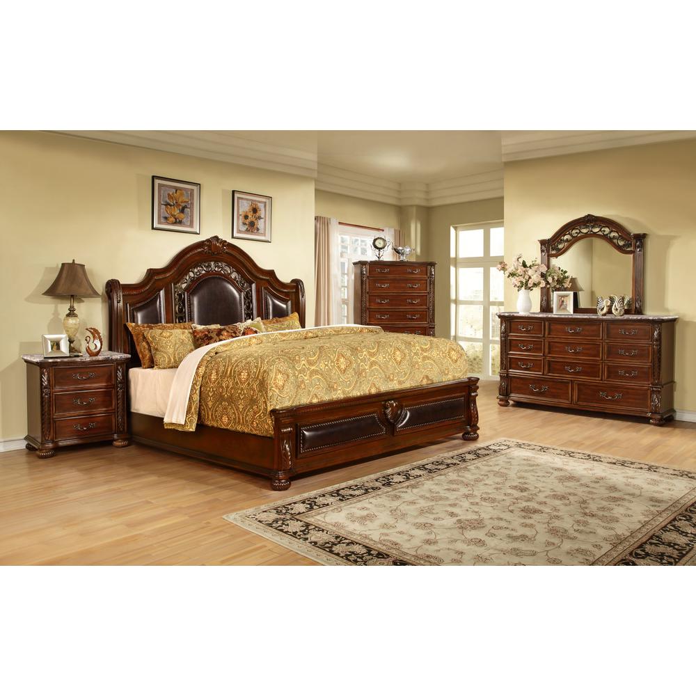 Bessy Traditional Cherry Wood Nightstand