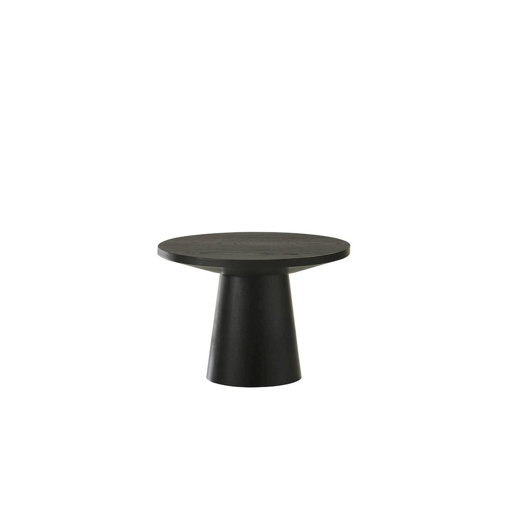 Terra Transitional Round End Table with Pedestal Base