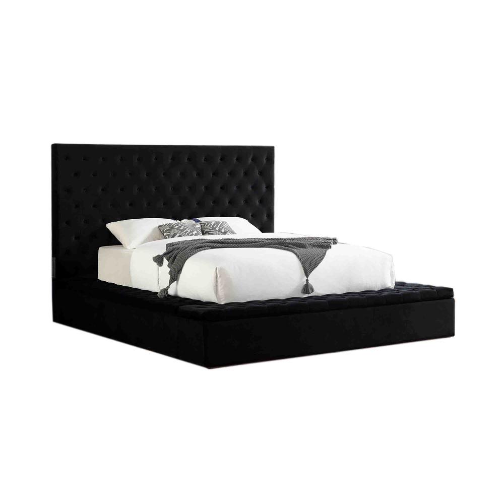 Best Master Furniture Cierra Fabric Platform Queen Bed with Storage in Black