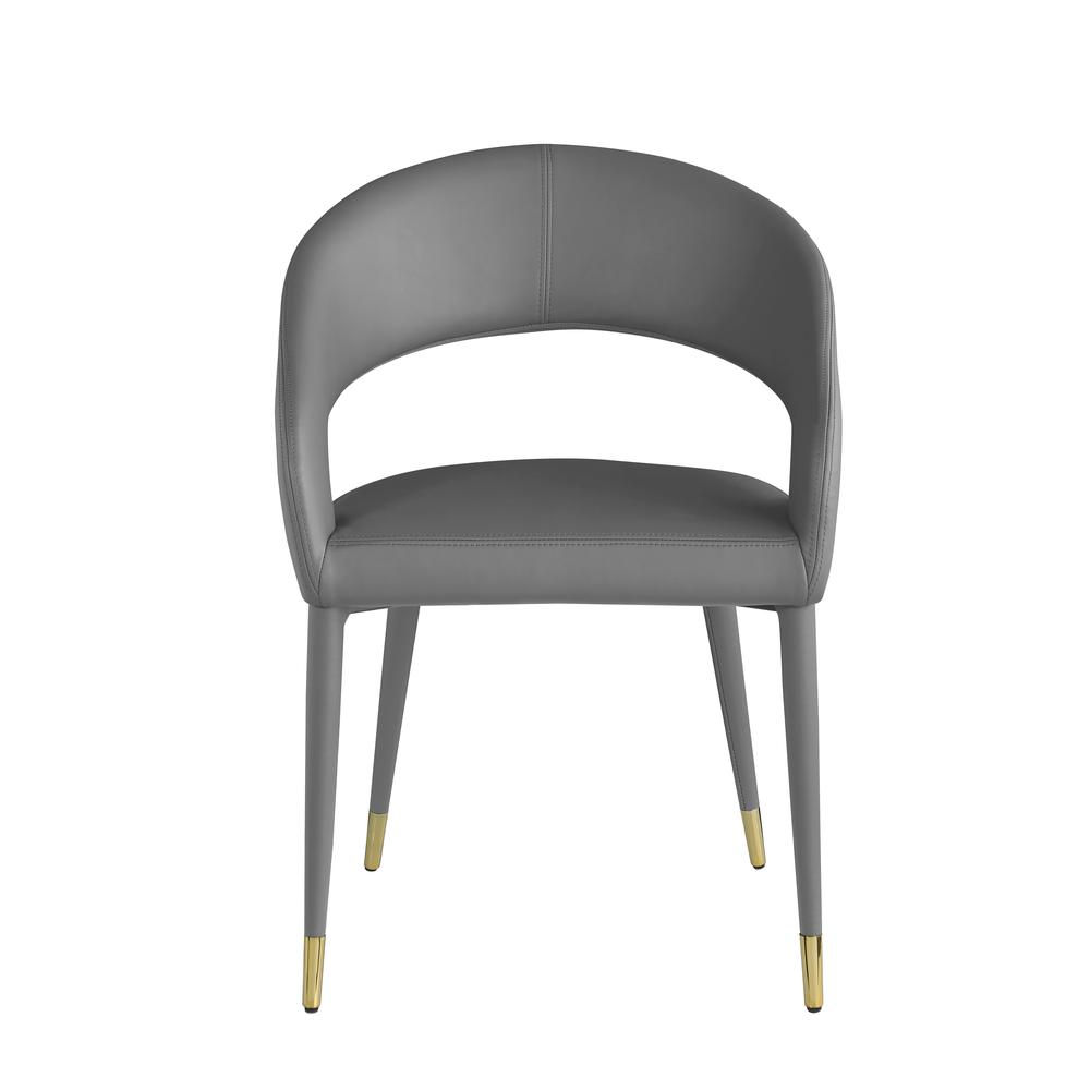 Jacques Faux Leather Gray Dining Chairs (Set of 2)