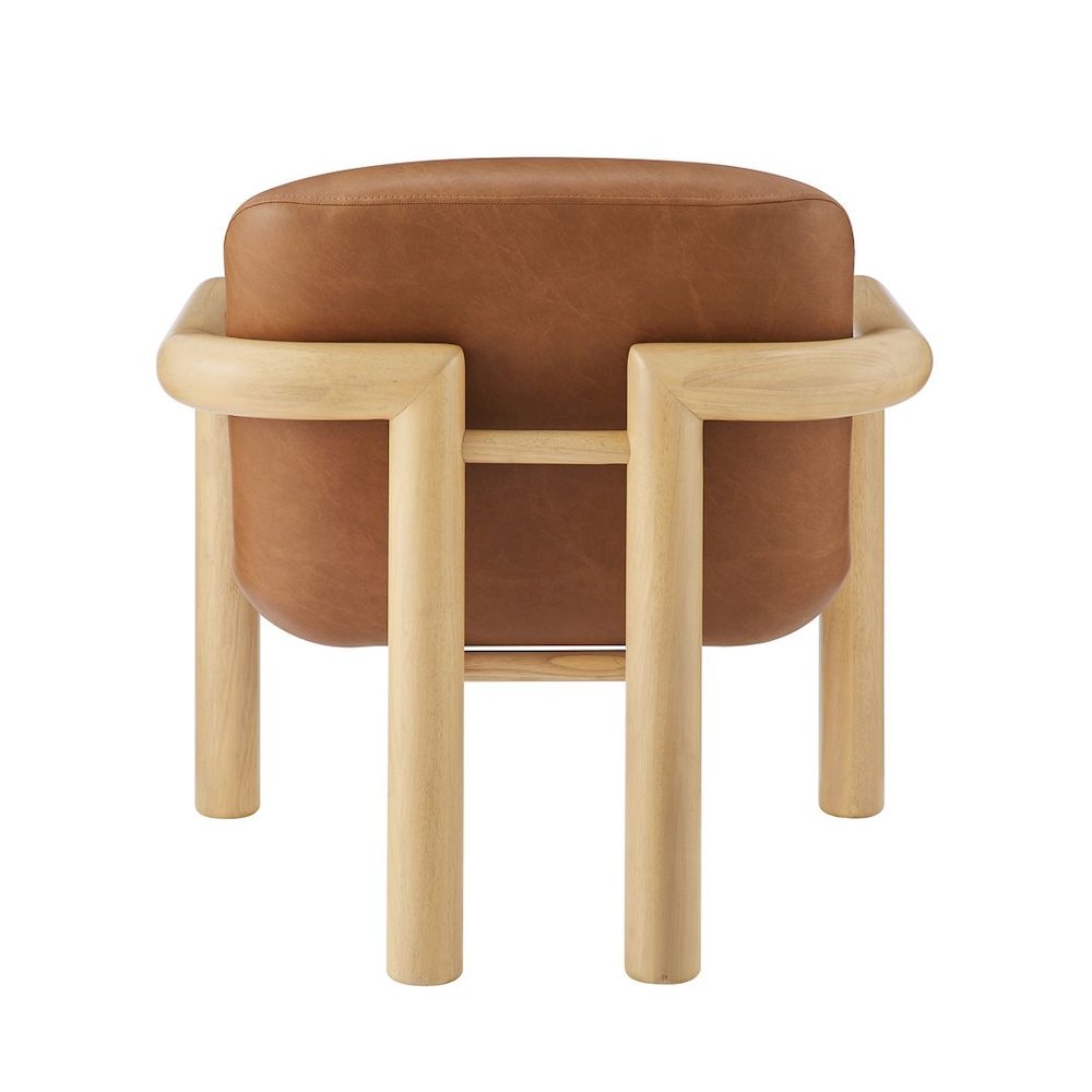 Modern Accent Chair with Treviso Dark Faux Leather Cushion