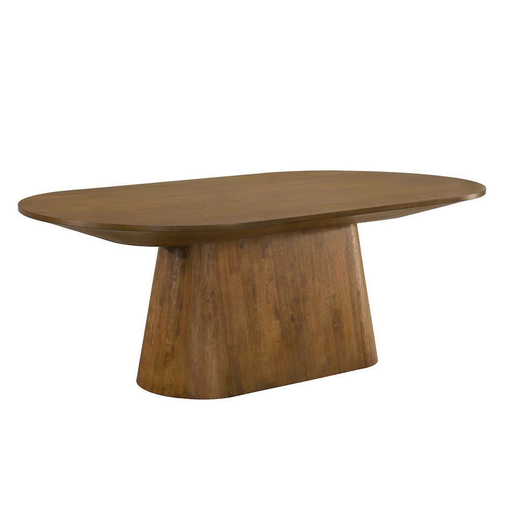 Terra Transitional Oval Dining Table with Pedestal Base
