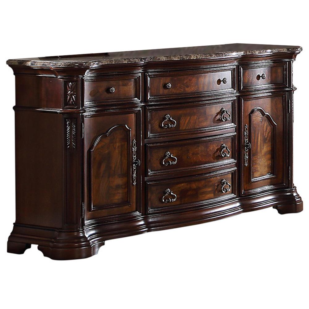 Barney’s Solid Wood Dresser in Walnut with Marble Top