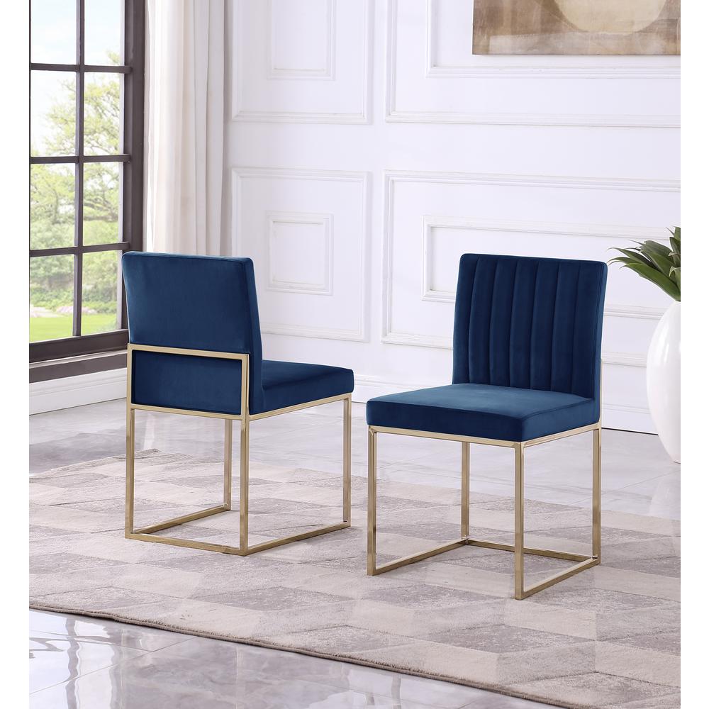 Jacobsen Navy Velvet Armless Chairs (Set of 2)