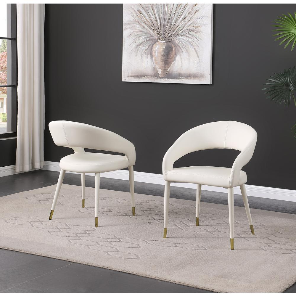 Jacques Faux Leather White Dining Chairs (Set of 2)