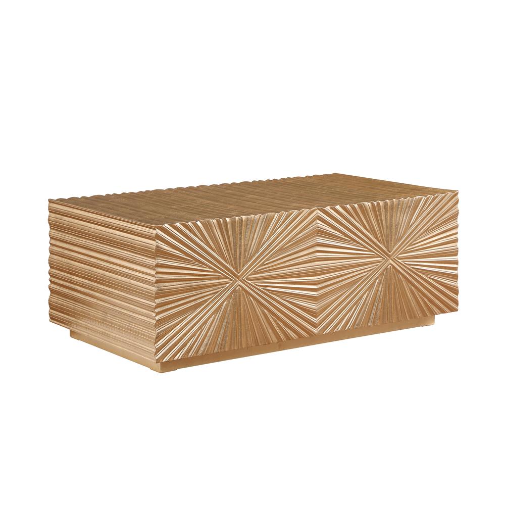 Lacy Metallic Gold Sheen Coffee Table