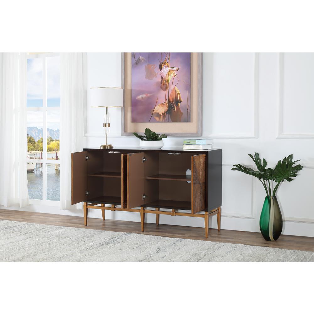 Labardi Brown with Antique Gold Accents Wood Sideboard