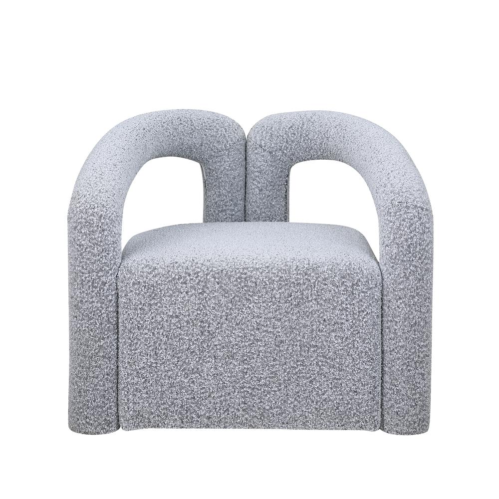 Troilus Grey Boucle Fabric Accent Chair
