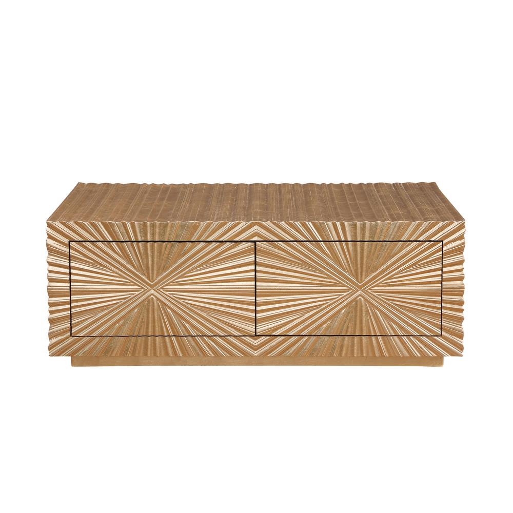 Lacy Metallic Gold Sheen Coffee Table