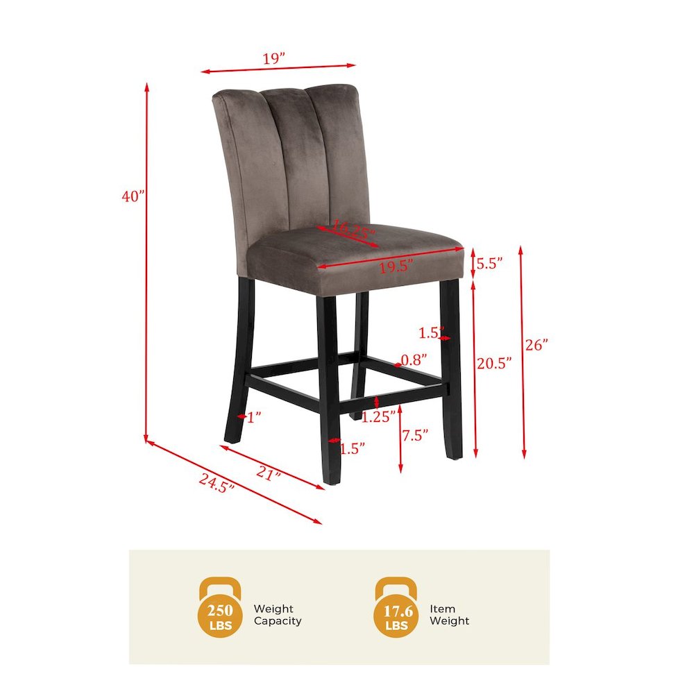 Sheridan Velvet Counter Height Chairs