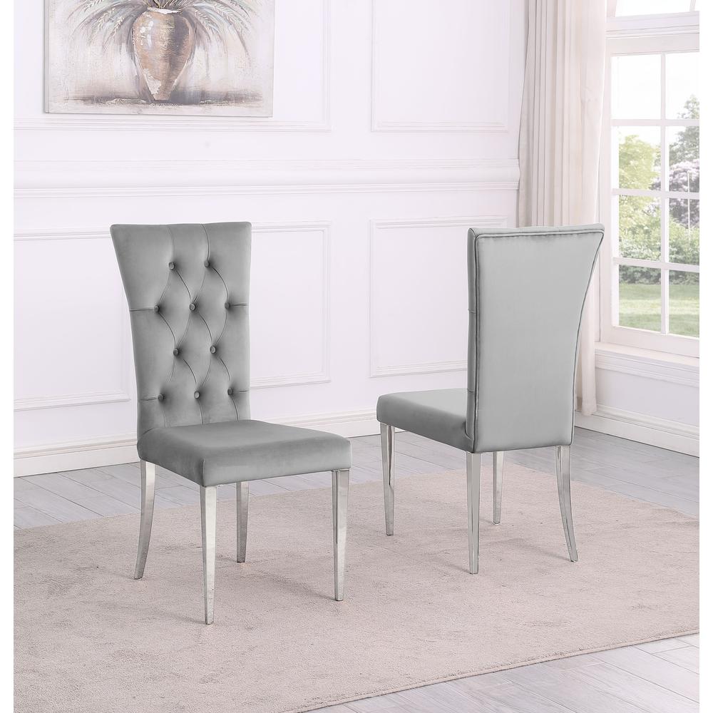 Danis Grey with Silver 5-Piece Rectangle Dining Set