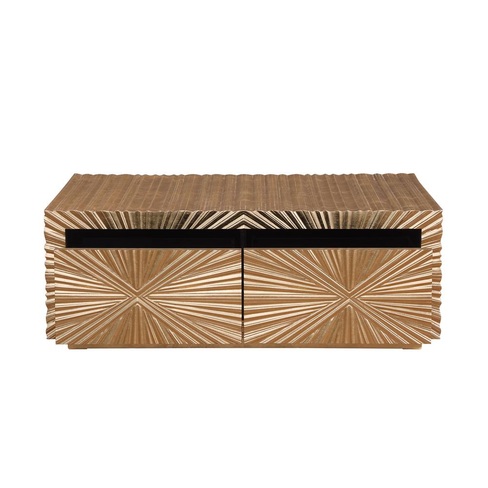 Lacy Metallic Gold Sheen Coffee Table