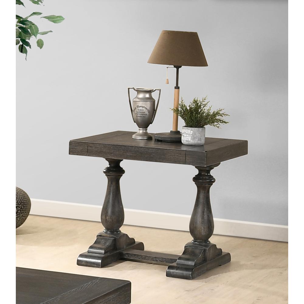 Best Master Furniture Amy 27″ Transitional Wood End Table in Dove Gray