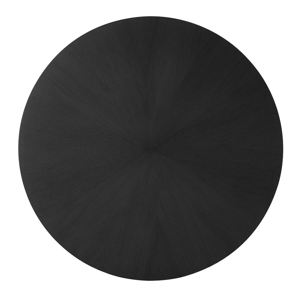 Tappelle Mid-Century Modern Round Storage Dining Table with Gold Accents