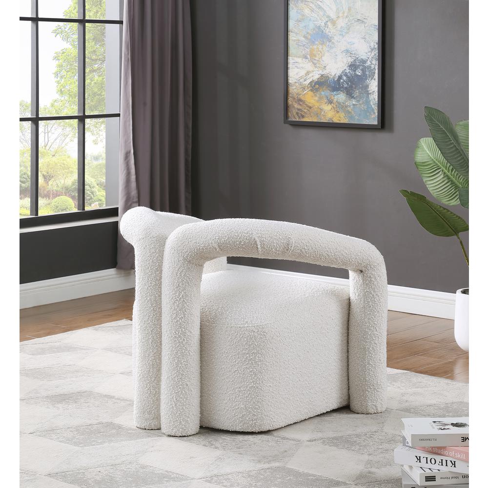 Troilus Cream Boucle Fabric Accent Chair
