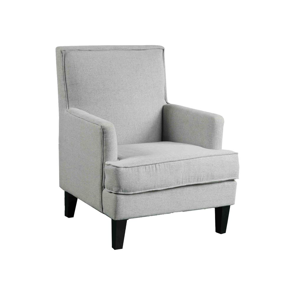 Best Master Furniture Saladin 30″ Transitional Fabric Arm Chair in Light Gray