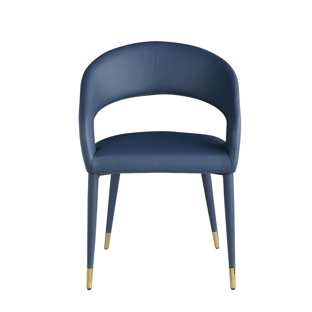 Jacques Faux Leather Navy Dining Chairs (Set of 2)