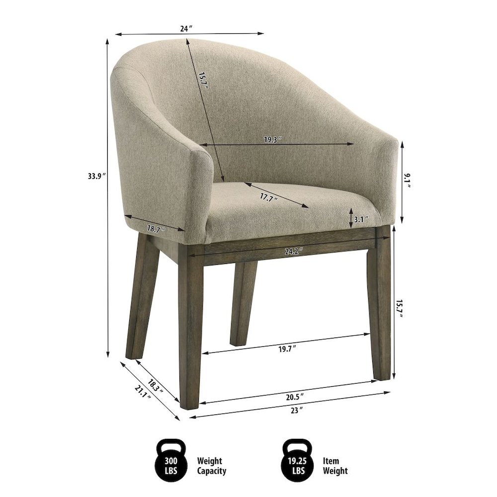 Upholstered Barrel-Style Dining Chairs