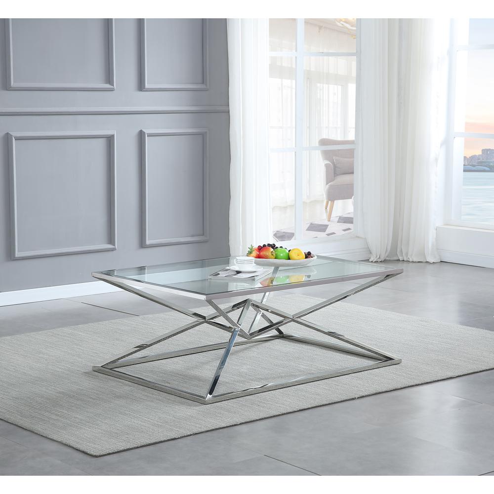 Emerson Silver Glass Coffee Table