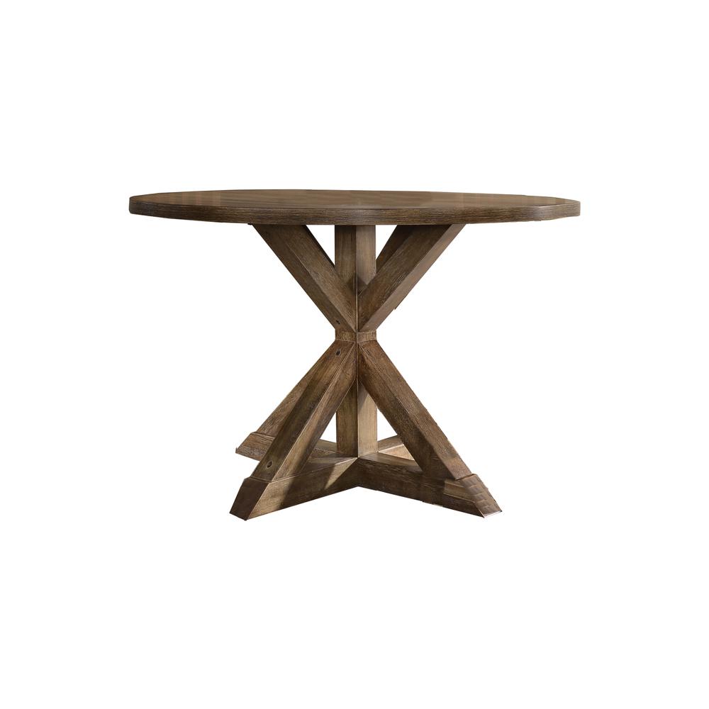 Best Master Furniture Venus 48″ Round Wood Dinette Table in Antique Natural Oak