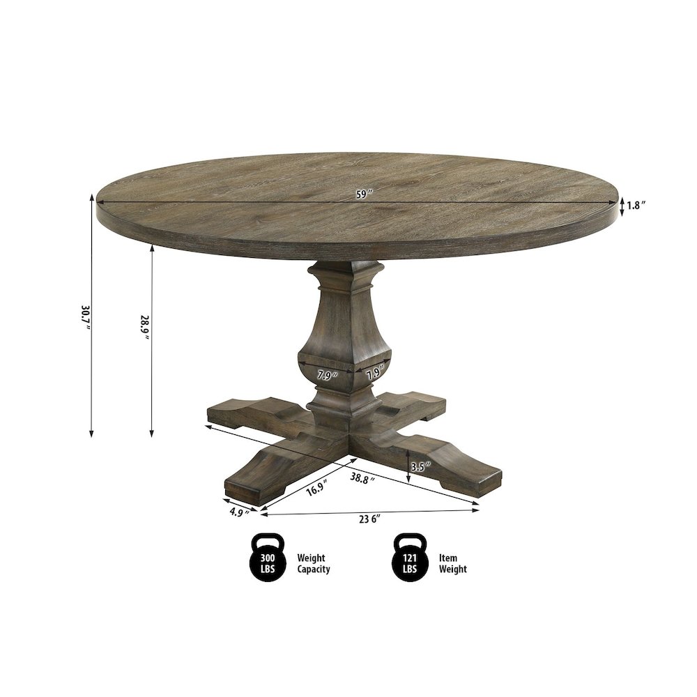 Transitional Round Dining Table with Pedestal Base