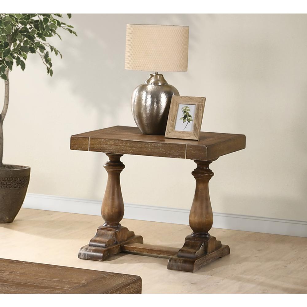 Best Master Furniture Amy 27″ Transitional Wood End Table in Driftwood