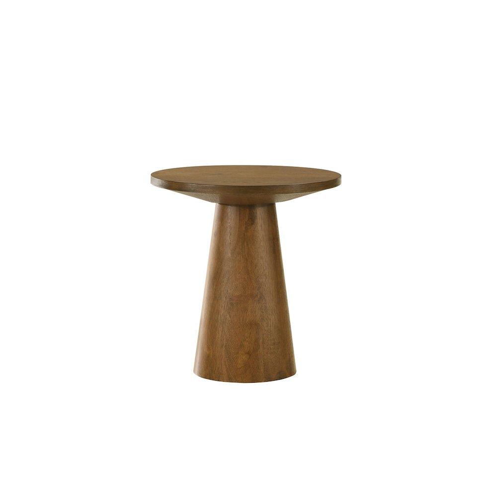 Terra Transitional Round Console Table with Pedestal Base