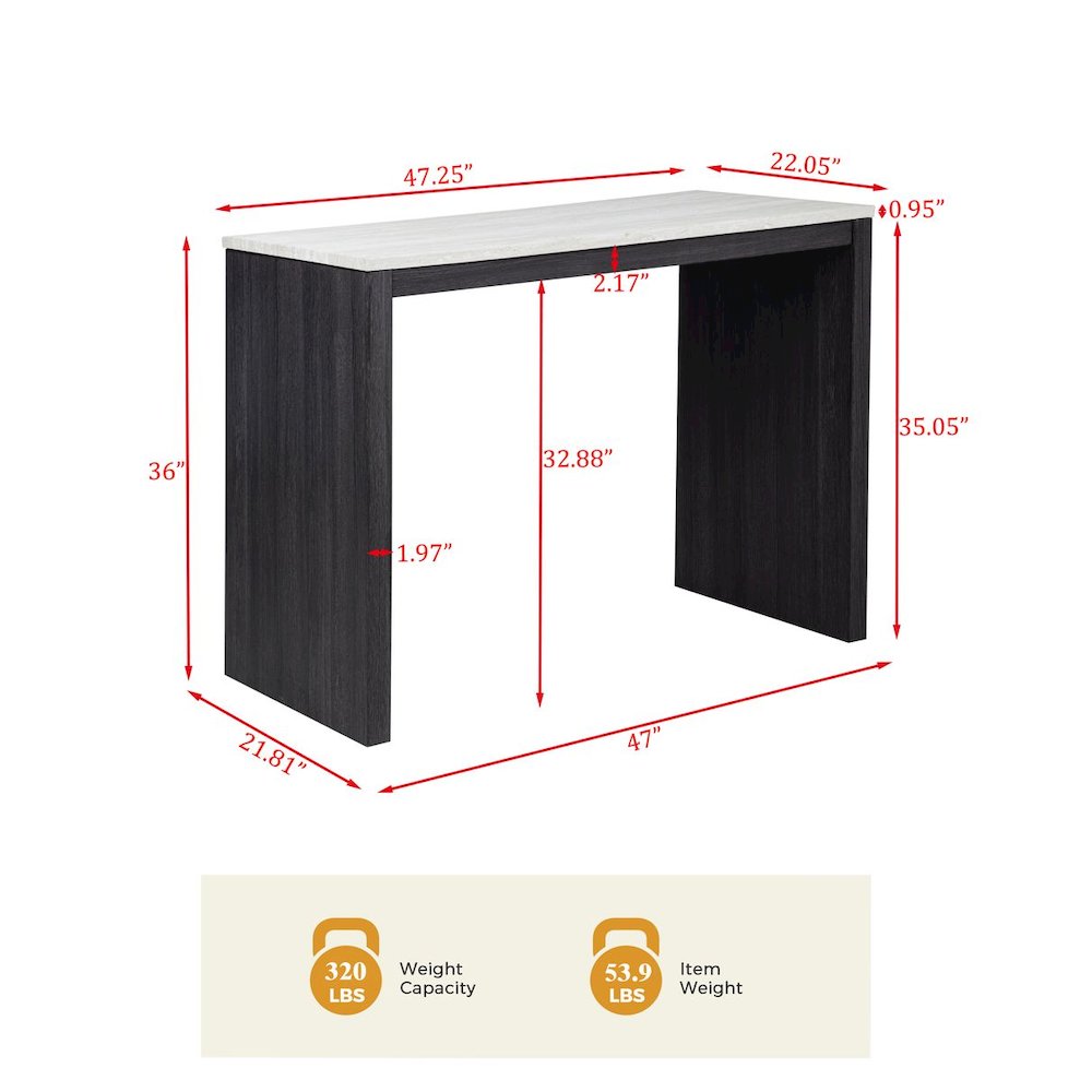 Caden Rectangle Counter Height Bar Table