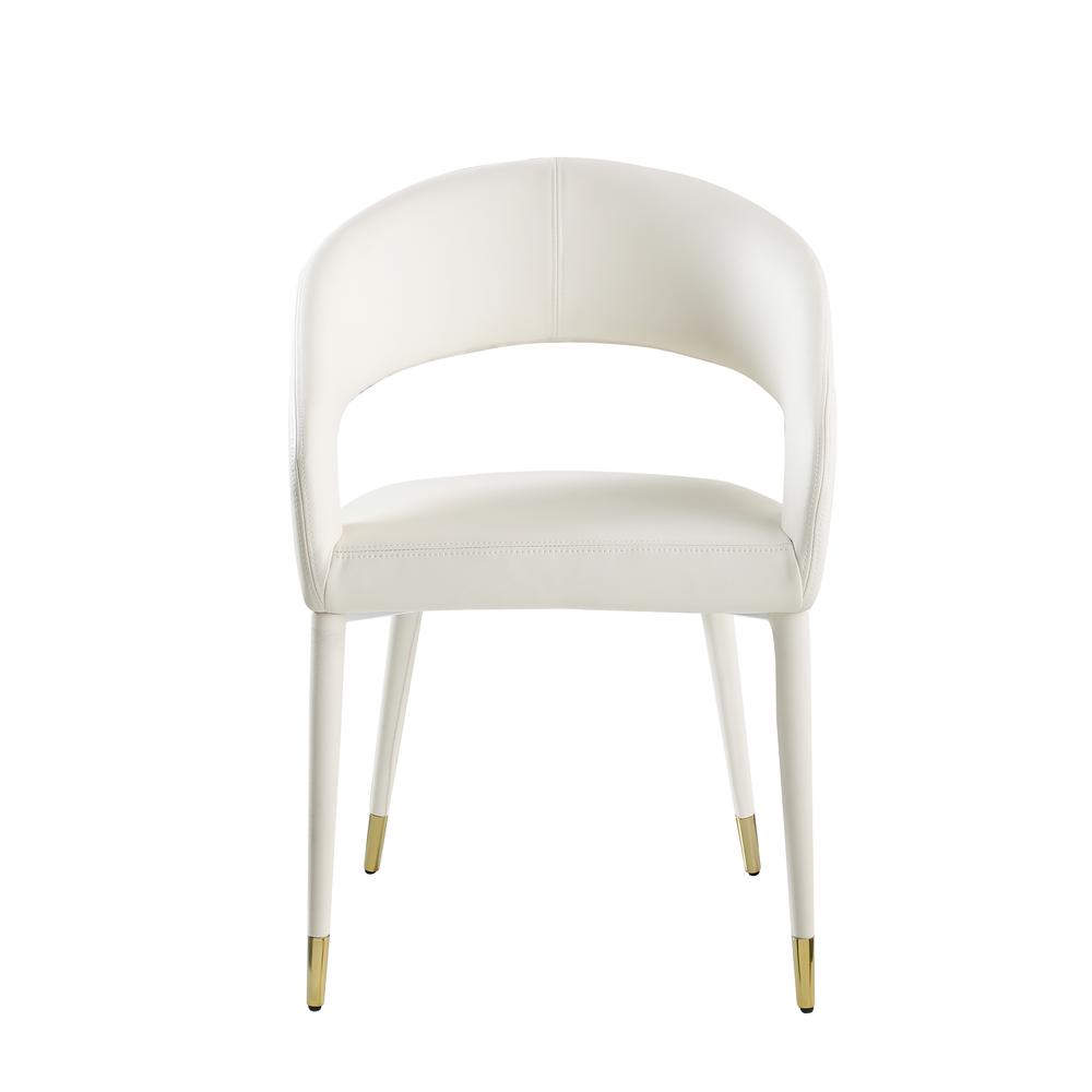 Jacques Faux Leather White Dining Chairs (Set of 2)