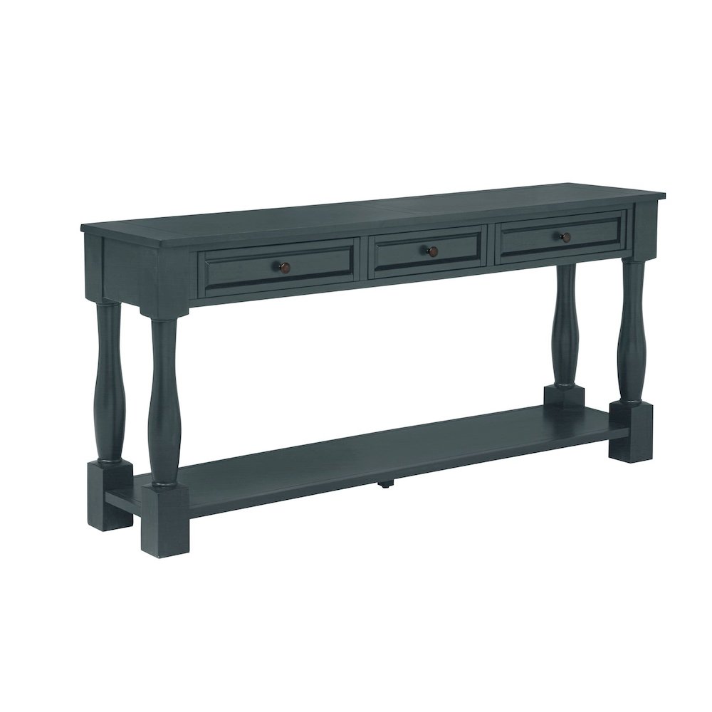 Delphina Rectangle Transitional Console Table with 3 Drawers