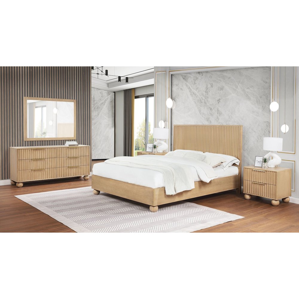 Daplen Scandinavian Modern 6-Drawer Dresser with Rounded Legs