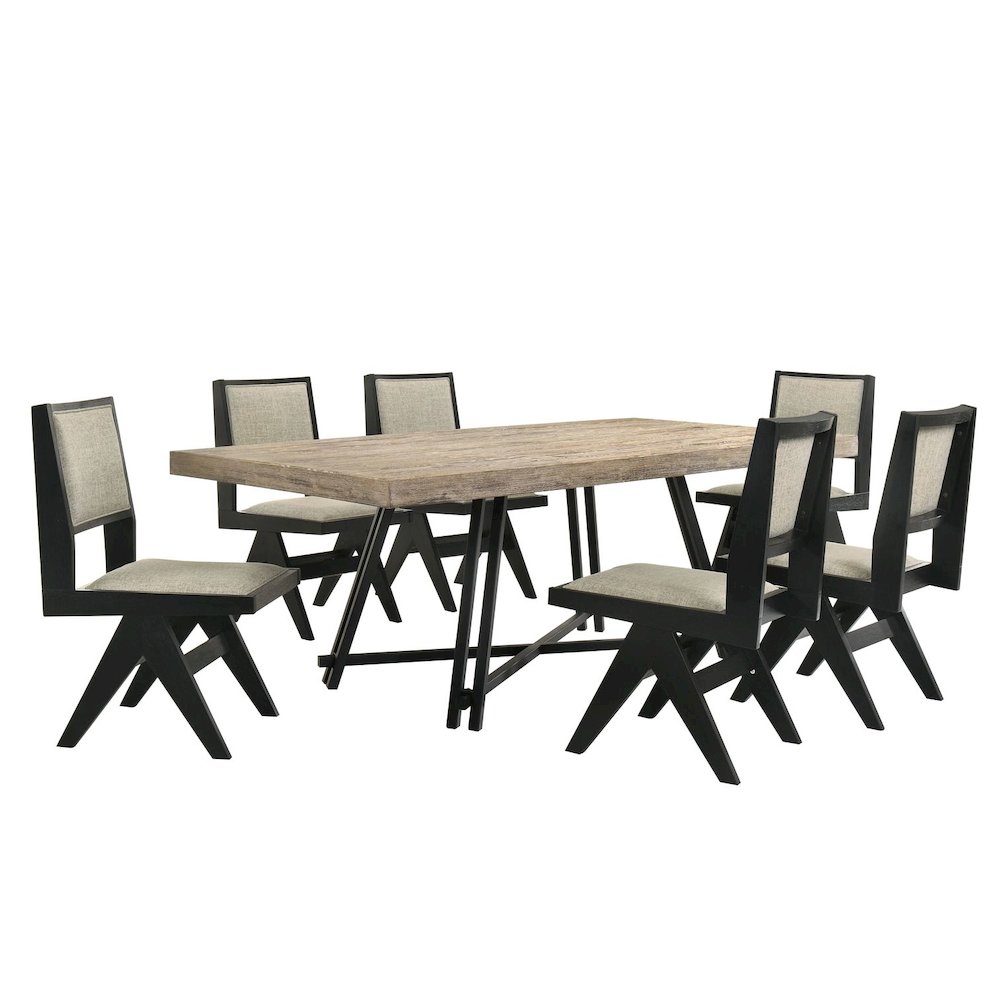 Manhattan 7-Piece Transitional Rectangle Dining Set