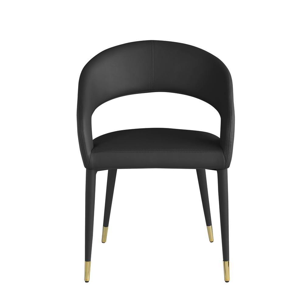 Jacques Faux Leather Black Dining Chairs (Set of 2)