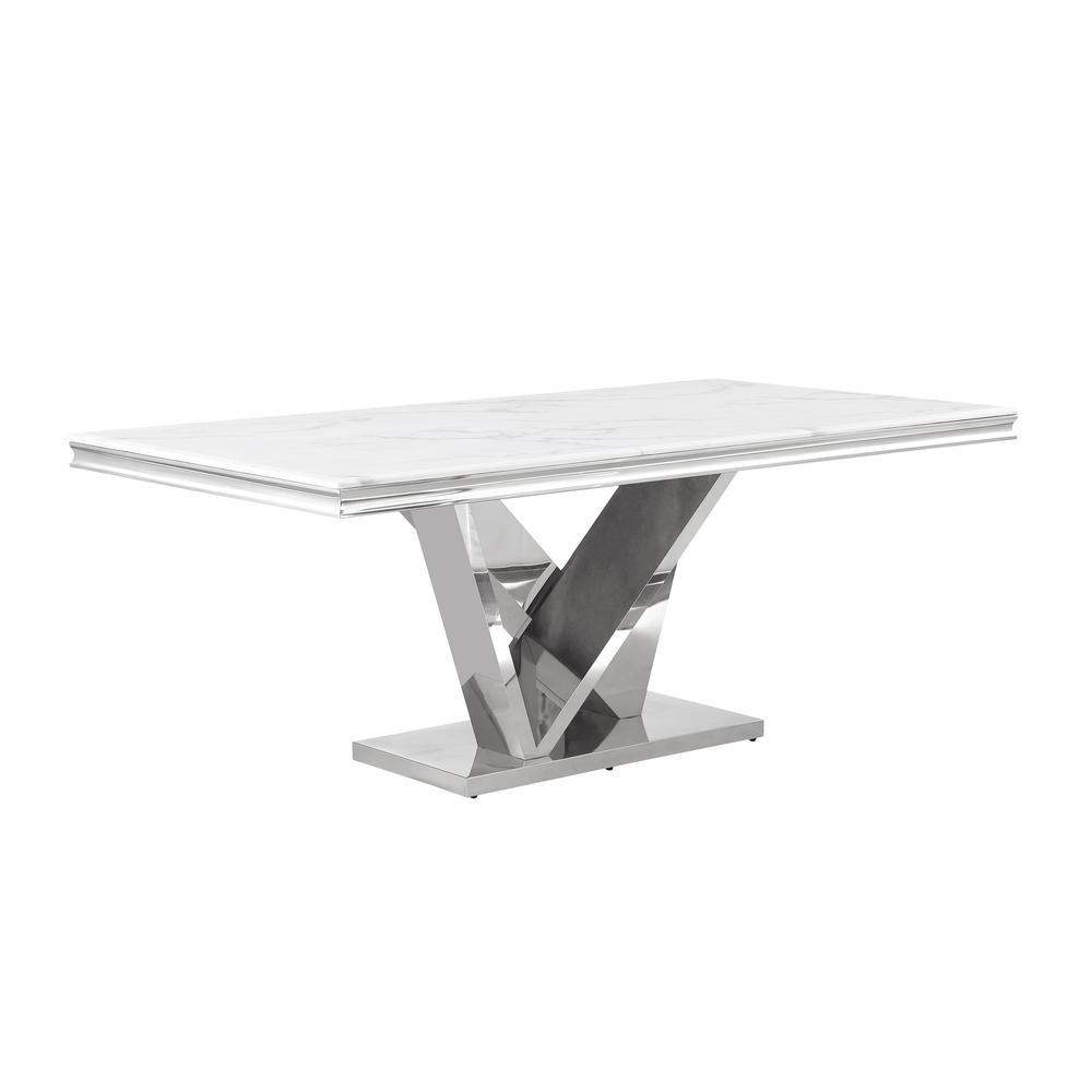 Blythe Grey with Silver 5-Piece Rectangle Dining Set