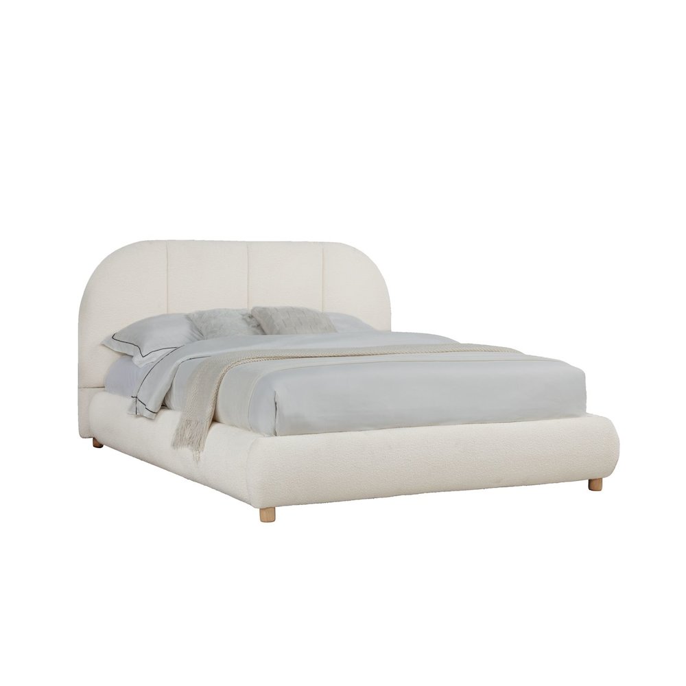 Ctasia Upholstered Burlap Fabrci Low Profile Bed Frame