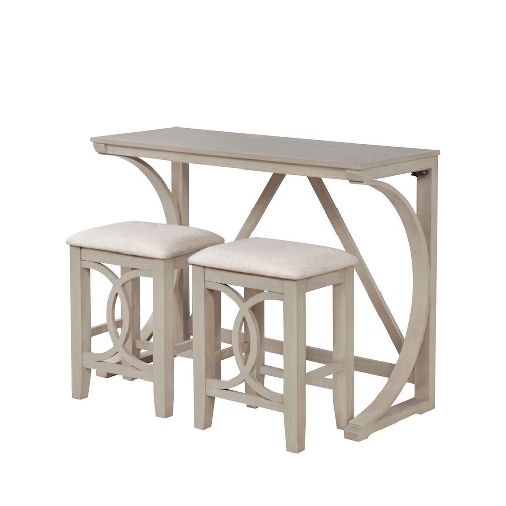 Dappelle 3-Piece Pub Dining Set with USB-A & USB-C Ports in 1 Box