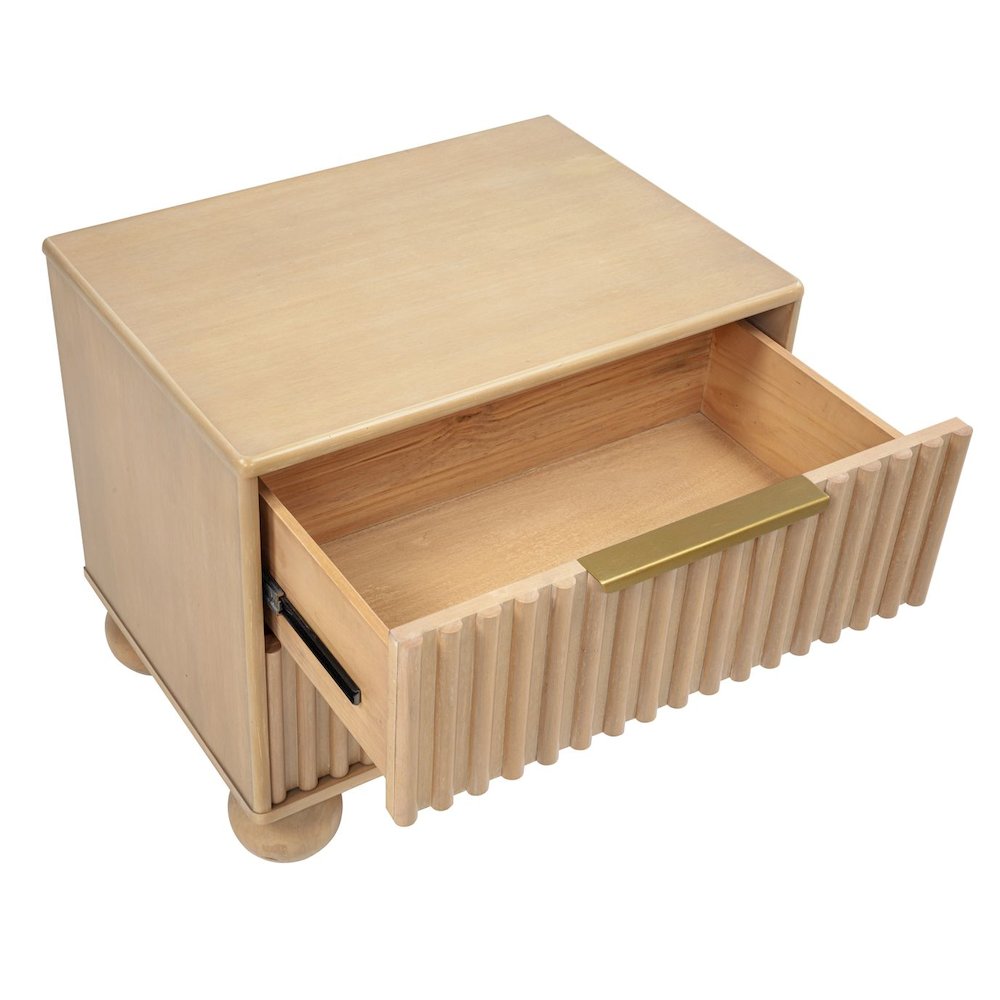 Daplen Scandinavian Modern 2-Drawer Nightstand with Rounded Legs