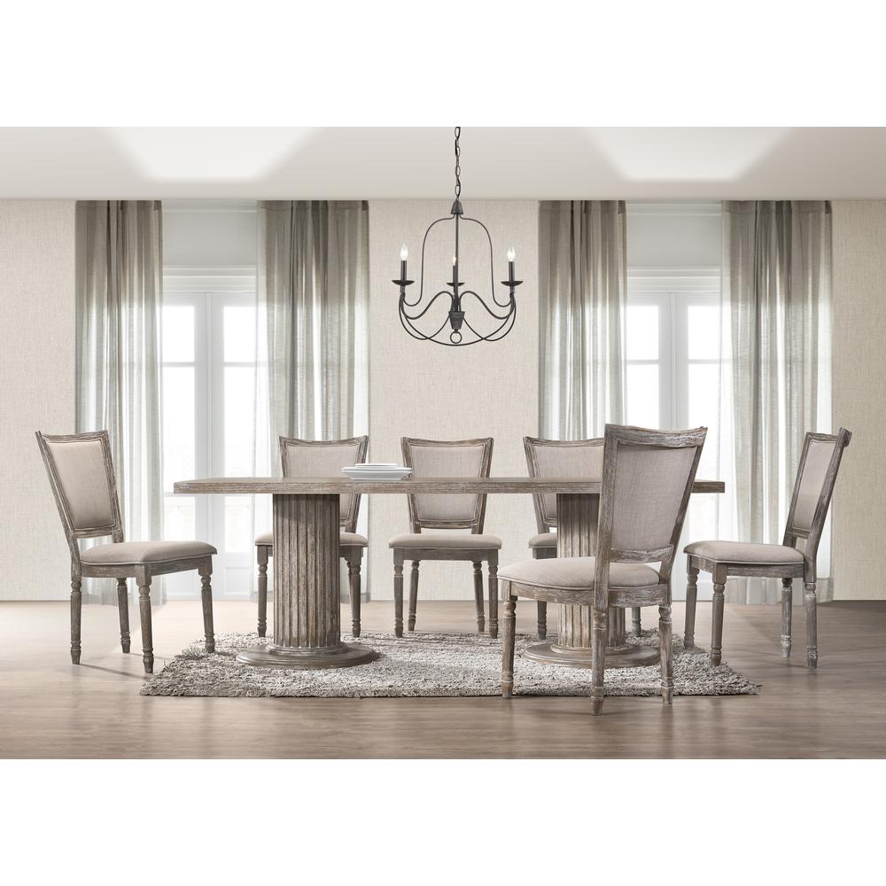 Best Master Furniture Jessica 84″ Transitional Wood Dinette Table in Gray