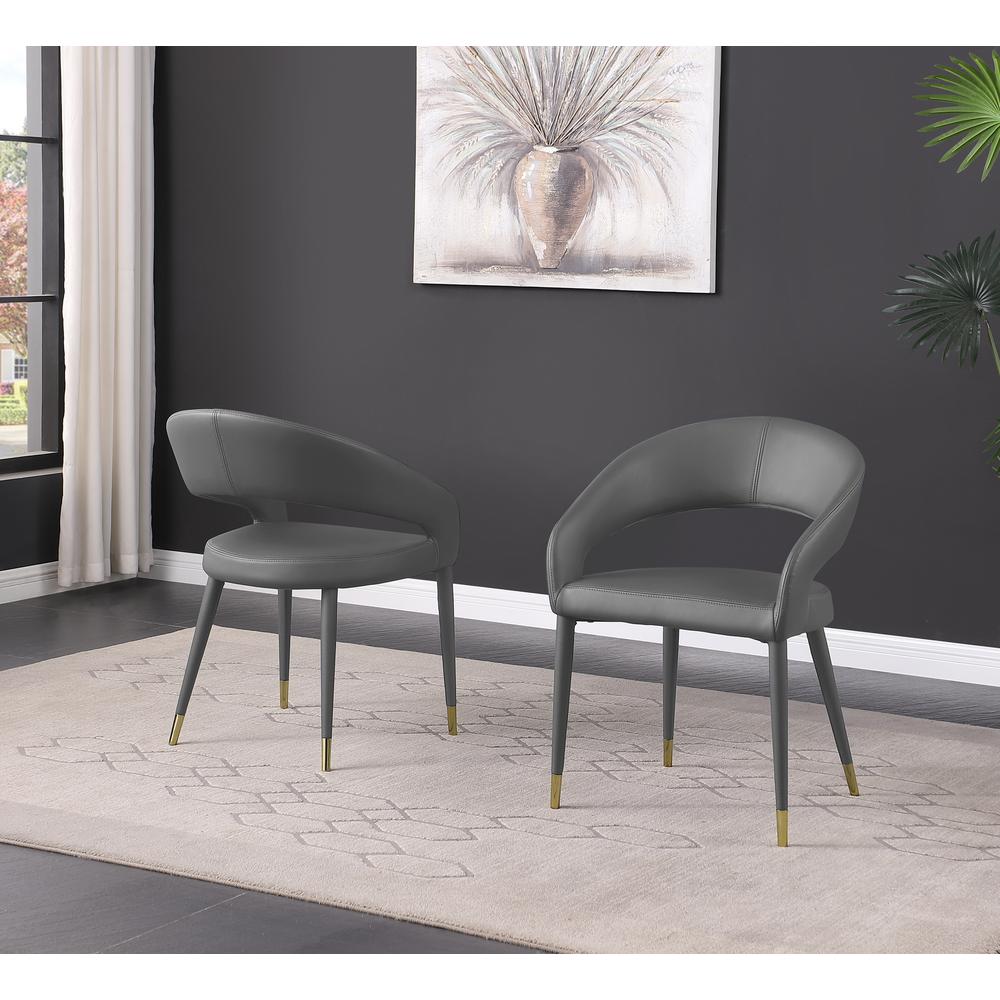 Jacques Faux Leather Gray Dining Chairs (Set of 2)