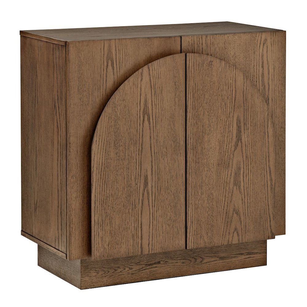 Questa Scandinavian Mid-Century 2-Door Cabinet with Arch Handles