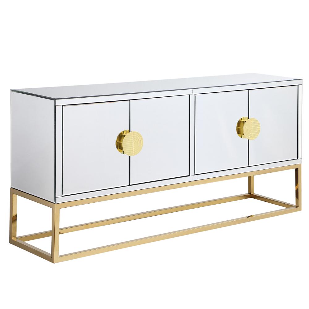 Tadala 64″ Mirrored with Gold Leg Sideboard